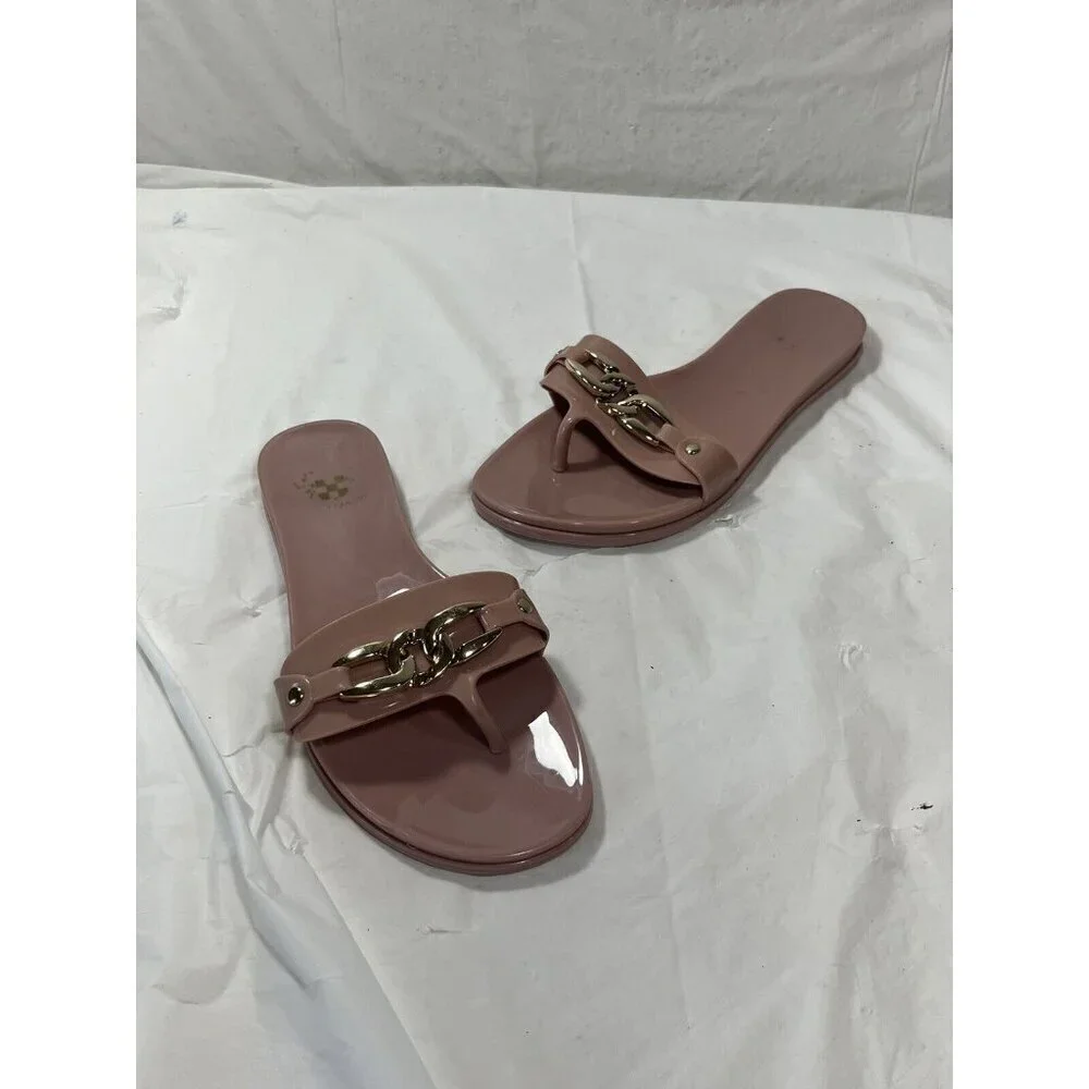 Vince Camuto Women's Size 7 Evolet Light Pink Open Toe Jellies Flip Flops Flats